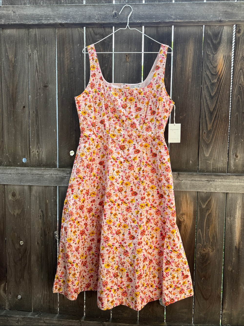Floral Pink Sundress with Yellow Accent - Women's Dress by Free Assembly